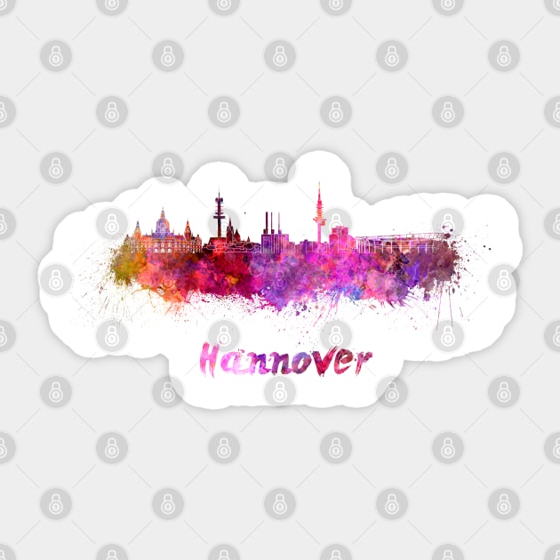 Hannover skyline in watercolor Sticker by PaulrommerArt